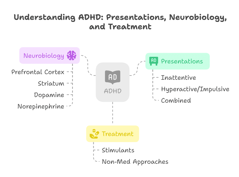 Understanding ADHD: Presentations, Neurobiology, and Treatment